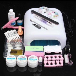 220V 36W White Nail Art UV Lamp Dryer UV Gel Nail Art Tools Sets Kits