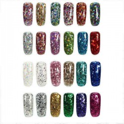 24 Colors Shining Holo Diamond Extend UV Gel Extension Nail Art Glue Manicure