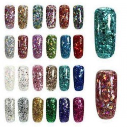 24 Colors Shining Holo Diamond Extend UV Gel Extension Nail Art Glue Manicure