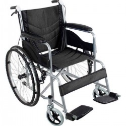 24 inch Lightweight Folding Foldable Chair Medical Wheelchair Footrest Backrest Transport