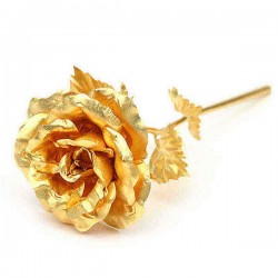 24K Gold Foil Rose Valentine's Day Gift Romantic Blue Purple Golden Delicate Hair Dressing Roses Flower