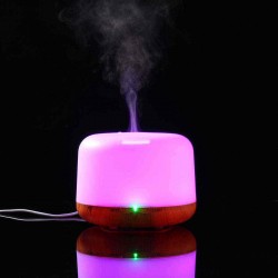 24V 650MA LED Ultrasonic Aroma Oil Diffuser Humidifier Wood Grain Air Purifier Aromatherapy Spa
