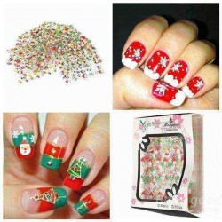 25 Sheets Christmas Design Nail Art Sticker Decals Decoration