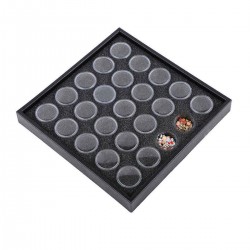 25pcs Empty Black Nail Boxes Container Rhinestone Dried Flower Storage Content Sponge Jewelry