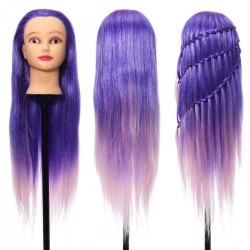 26'' Colorful Hair Hairdressing Practice Training Head Mannequin Salon With Clamp