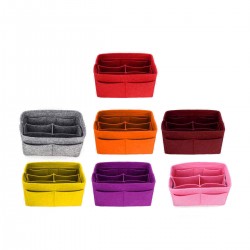 26x15x14cm 7 Color Handbag Organizer Bag Purse Felt Fabric Multi Pocket Insert Makeup Bag