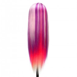 27'' Colorful Practice Training Head Long Hair Mannequin Hairdressing Salon Model
