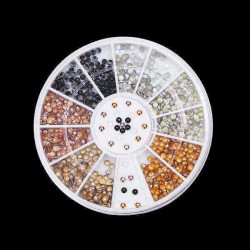 2mm 6 Colors Round Alloy Nail Art Decoration Wheel