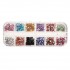 2mm Acrylic Rhinestone 12 Grid Case Nail Art Tips Decoration