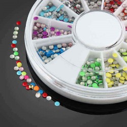 2mm Fluorescence Color Round Metal Stud DIY Nail Art Decoration Wheel