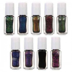 2pcs Base Coat Shining Magic Stars Sparkling Nail Polish Set Glitter Black Salon DIY 8 Colors
