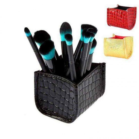 3 Colors Crocodile Skin Brush Storage Cosmetic Bag Case Pen Holder Solid Organizer 3 Colors Crocodile Skin Brush Storage Cosmetic Bag Case Pen Holder Solid Organizer