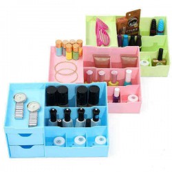 3 Colors Plastic Cosmetic Organizer Pull Out Storage Compartment Makeup Tool Nail Polish Case
