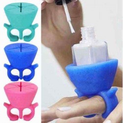 3 Colors Wearable Nail Polish Bottle Display Silicone Round Holder Stand