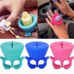 3 Colors Wearable Nail Polish Bottle Display Silicone Round Holder Stand