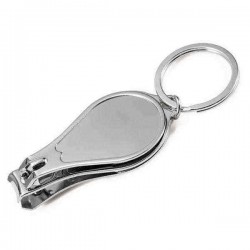 3 In 1 Nail Clipper Cutter File Bottle Opener Key Ring Portable Travel Manicure Tools Carbon Steel