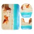 3 Pcs Bathroom Non-Slip Carpet Shell Pedestal Rug+Lid Toilet Cover+Bath Floor Mat Pad