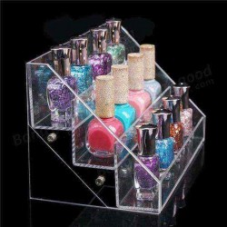 3 Tiers Transparant Acrylic Nail Polish Display Stand Rack Makeup Organizer