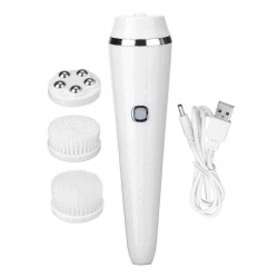 3 in 1 Waterproof Electric Facial Cleansing Brush Set USB Rechargable for Face Body Exfoliating Deep Scrubing with Massage Rolling Ball