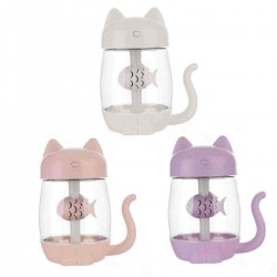 3 in1 USB Portable Cat Mini Air Cool Mist Humidifier Ultrasonic Aromatherapy Diffusers LED Light Fan