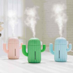 340ml Cactus Air Humidifier Three Colors Romantic Ultrasonic Soft Light Mist Maker Purifier