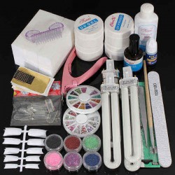36W UV Gel Lamp Nail Art Manicure Tips Curing Set Kit