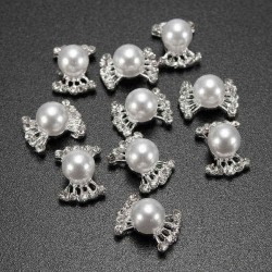 3D Bowknot Square Heart-shape Rhinestone Metallic Nail Art Stickers