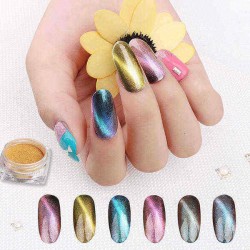 3D Cat Eye Magnet Nail Powder Magnetic Glitter Dust Manicure Nails Art Pigment Decoration