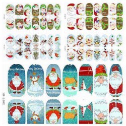 3D Christmas Tree Santa Claus Luminous Nail Full Stickers