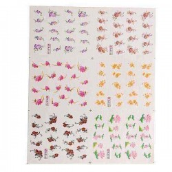 3D Colorful Flower Water Transfer Nail Stickers