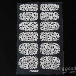 3D Flower Lace DIY Decoration Nail Art Foils Stickers Tips Wraps Decal