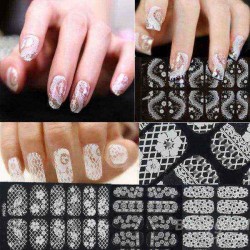 3D Flower Lace DIY Decoration Nail Art Foils Stickers Tips Wraps Decal