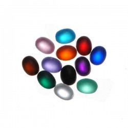 3D Glitter Fluorescent Elliptic Flat Back Acrylic Nail Stickers Tips