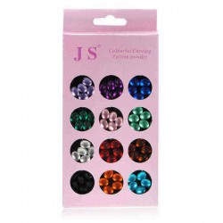 3D Glitter Fluorescent Elliptic Flat Back Acrylic Nail Stickers Tips