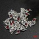 3D Glitter Fox Square Skull Rhinestone Metal Nail Art Stickers