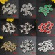3D Glitter Fox Square Skull Rhinestone Metal Nail Art Stickers