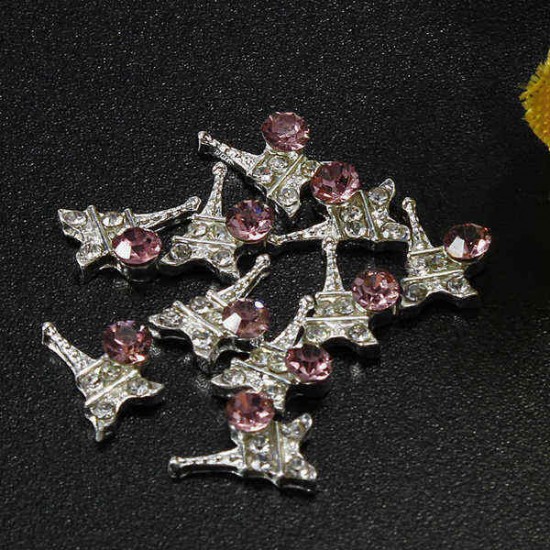 3D Glitter Fox Square Skull Rhinestone Metal Nail Art Stickers