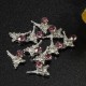 3D Glitter Fox Square Skull Rhinestone Metal Nail Art Stickers