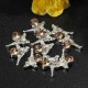 3D Glitter Fox Square Skull Rhinestone Metal Nail Art Stickers
