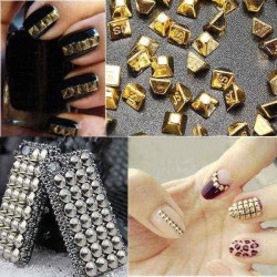 3D Glitter Metallic Cone Studs Rivets Nail Art Stickers
