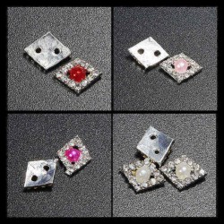 3D Glitter Pearl & Crystal Rhinestone Diamond-Shaped Nail Art Stickers