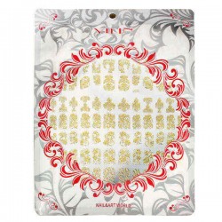 3D Gold Flower Nail Art Sticker Hot Stamping Decals J003