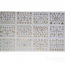 3D Golden Christmas Style Nail Art Sticker