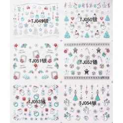 3D Sliver Christmas Style Nail Art Sticker