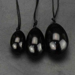 3Pcs Black Obsidian Body Massage Stone Vaginal Muscle Tightening Kegel Exercise Egg