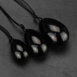 3Pcs Black Obsidian Body Massage Stone Vaginal Muscle Tightening Kegel Exercise Egg