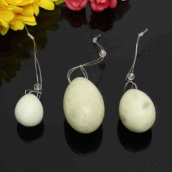 3Pcs Light Green Body Massage Stone Vaginal Muscle Tightening Kegel Exercise Jade Egg