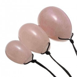 3Pcs Natural Rose Quartz Yoni Egg Kegel Exercise 100mm Massage Stick Manual Massager