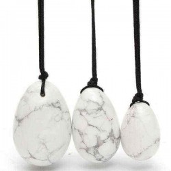 3Pcs Natural White Howlite Body Massage Stone Vaginal Muscle Tightening Kegel Exercise Egg