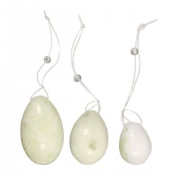 3Pcs/Set Natural Jade Stone Yoni Eggs Kegel Exercise Pelvic Muscle Tightening Manual Massager